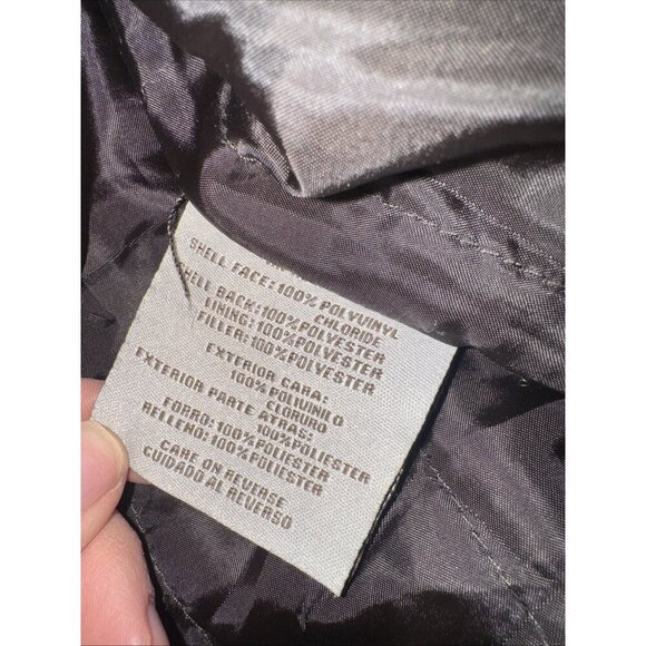 Levi's Apparel Men's Faux Leather Insulated Jacket, Black Sz Medium - Picture 9 of 11